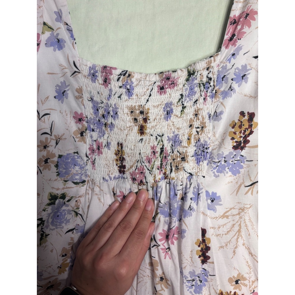 Anthropologie Floral Tiered Cap-Sleeve Midi Dress - SIZE XS Petite - Picture 13 of 16